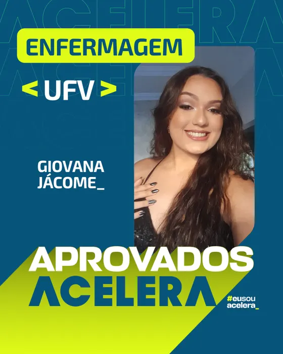 Giovana Jácome, aprovação em Enfermagem · UFV