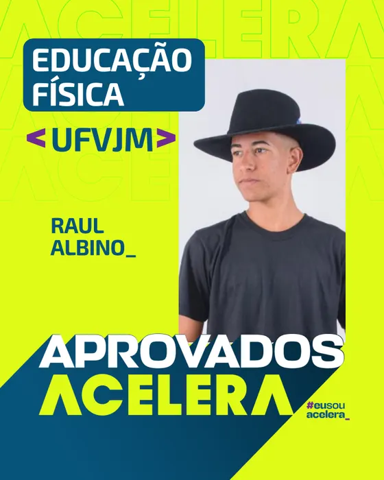 Raul Albino, aprovação em Educação Física · UFVJM