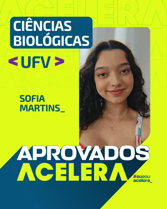 Sofia Martins, aprovação em Ciências Biológicas · UFV