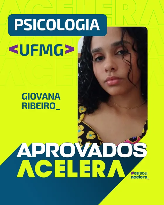 Giovana Ribeiro, aprovação em Psicologia · UFMG