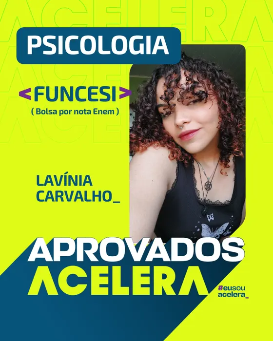Lavínia Carvalho, aprovação em Psicologia · FUNCESI