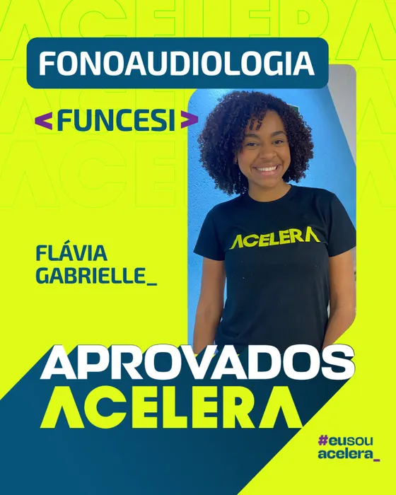 Flávia Gabrielle, aprovação em Fonoaudiologia · FUNCESI