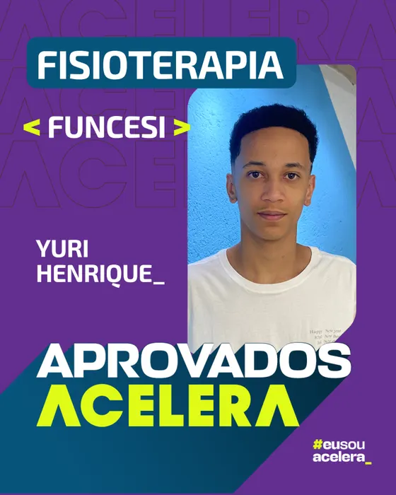 Yuri Henrique, aprovação em Fisioterapia · FUNCESI