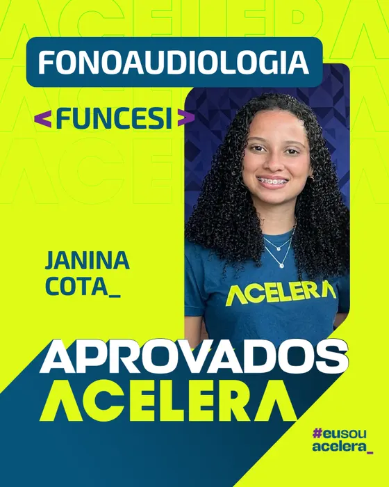 Janina Cota, aprovação em Fonoaudiologia · FUNCESI