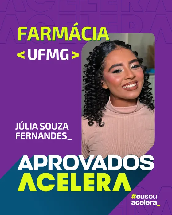 Júlia Souza Fernandes, aprovação em Farmácia · UFMG