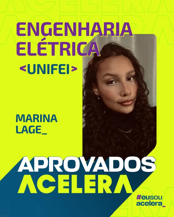 Marina Lage, aprovação em Engenharia Elétrica · UNIFEI
